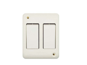 INTERRUPTOR DOBLE 9/15 P/BLANCA-M/BLANCO