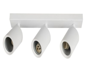 APLIQUE PORTA GU10 DE 3 FOCOS RECTANGULAR BLANCO DIRIGIBLE