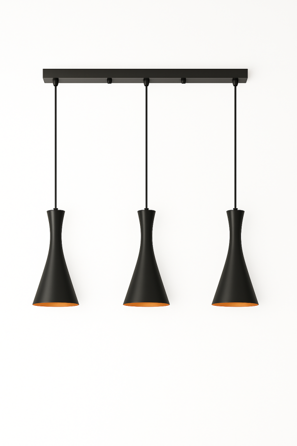 LAMPARA COLGANTE E27*3 NEGRO