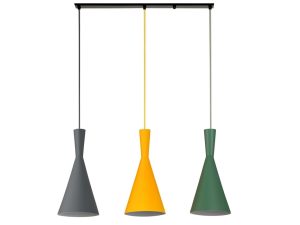 LAMPARA COLGANTE 3 COLORES VERDE-AMARILLO-GRIS