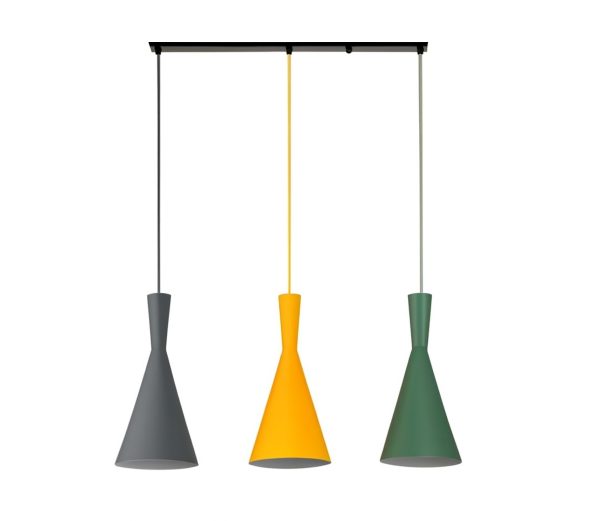 LAMPARA COLGANTE 3 COLORES VERDE-AMARILLO-GRIS