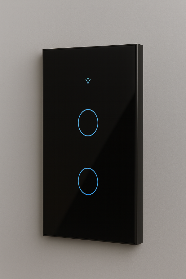 INTERRUPTOR INTERIOR WIFI DOBLE NEGRO