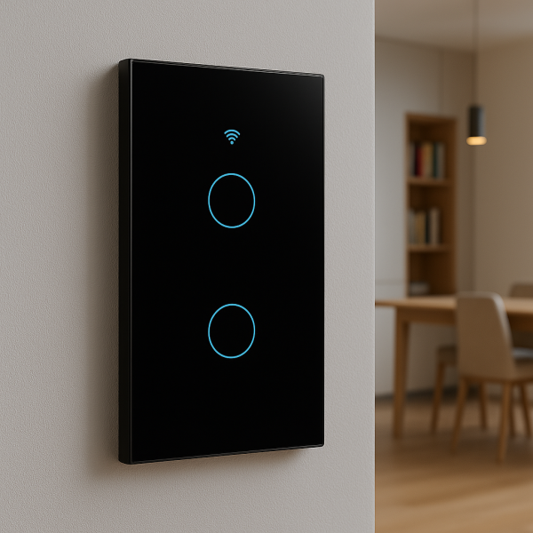 INTERRUPTOR INTERIOR WIFI DOBLE NEGRO - Imagen 2