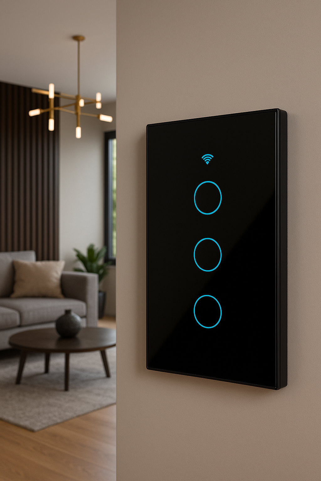 INTERRUPTOR INTERIOR WIFI TRIPLE NEGRO - Imagen 2