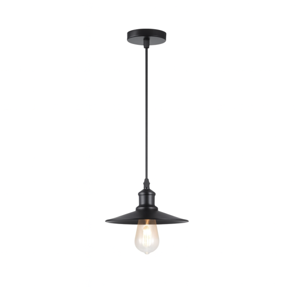LAMPARA COLGANTE NEGRA PORTA E27*1
