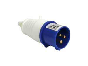 ENCHUFE VOLANTE MACHO  2P+T 32A IP44 INDUSTRIAL AZUL