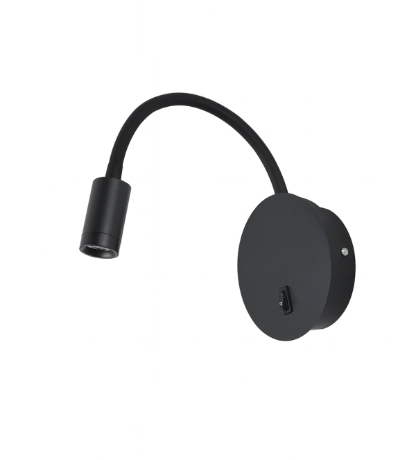 APLIQUE REDONDO NEGRO 3W 3000K