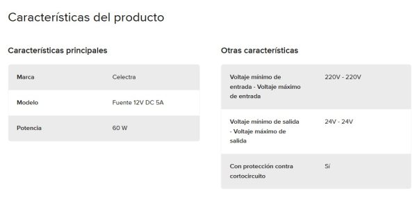 Fuente De Poder 12v 5a 60w Switching - Imagen 2