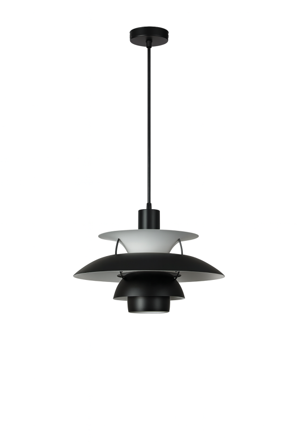 LAMPARA COLGANTE PORTA AMPOLLETA E27 X 1 NEGRA