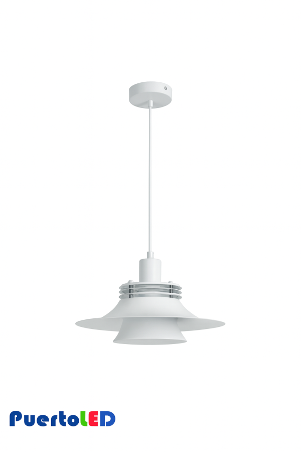 LAMPARA COLGANTE PORTA AMPOLLETA E27 X 1 BLANCA