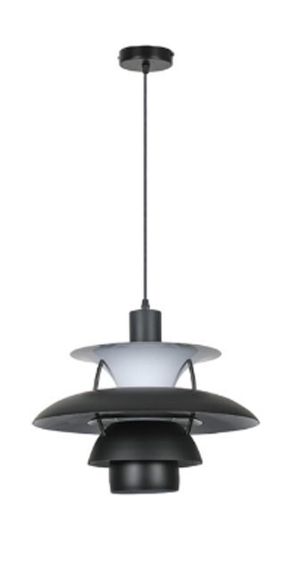 LAMPARA COLGANTE PORTA AMPOLLETA E27 X 1 NEGRA - Imagen 3