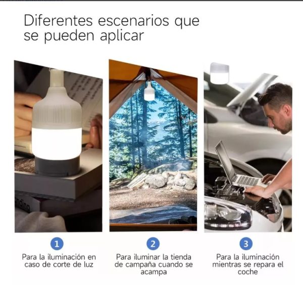 Lámpara Led Portatil Recargable Emergencia Usb 10 w - Imagen 3
