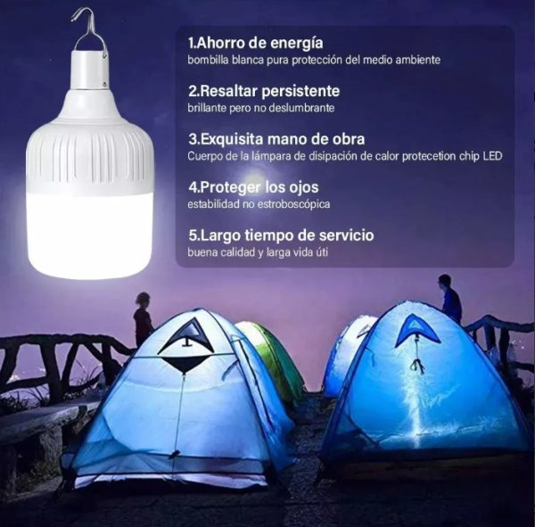 Lámpara Led Portatil Recargable Emergencia Usb 10 w - Imagen 5