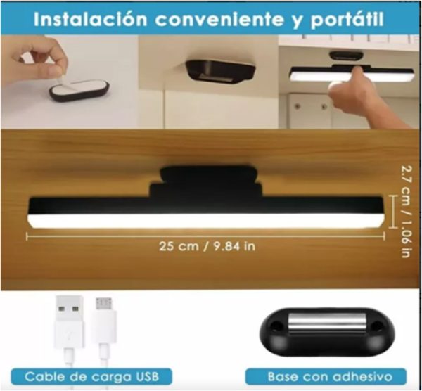 LAMPARA DE ESCRITORIO MAGNETICA DE 14 LED 3W NEGRO TACTIL LUZ - Imagen 7