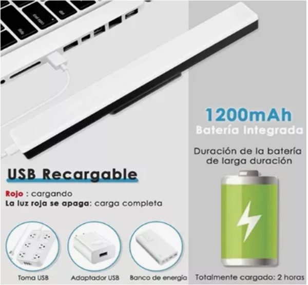 LAMPARA DE ESCRITORIO MAGNETICA DE 14 LED 3W NEGRO TACTIL LUZ - Imagen 5