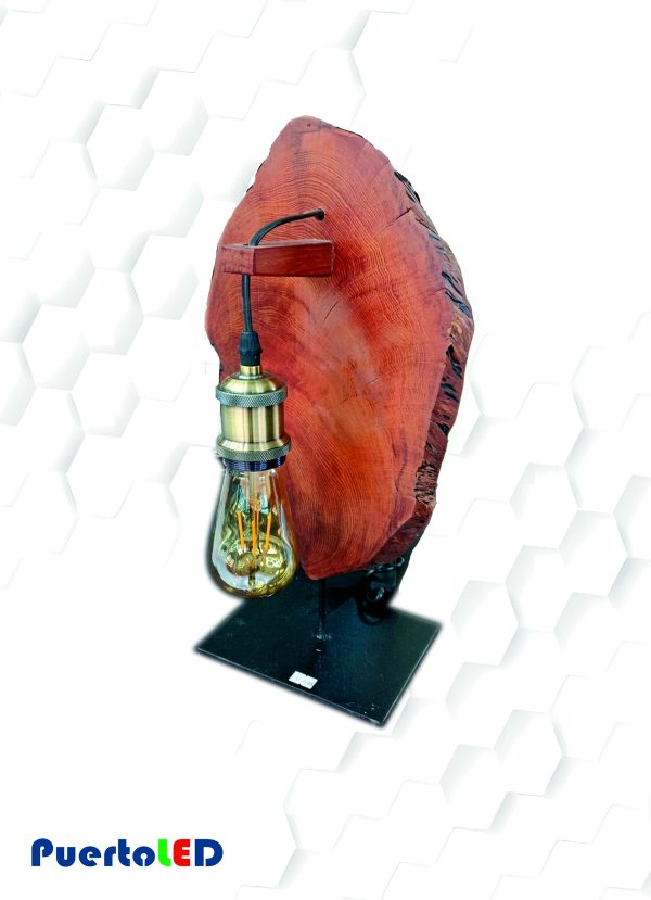 LAMPARA DE MESA RUSTICA MADERA NATIVA E27 - Imagen 3