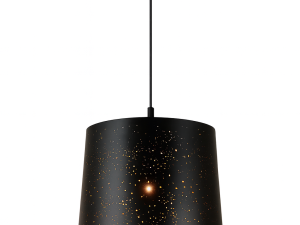 LAMPARA COLGANTE PORTA E27 NEGRA-DORADA-PERFORACION