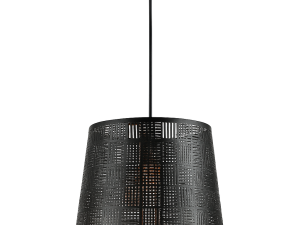 LAMPARA COLGANTE PORTA E27 NEGRA-DORADA