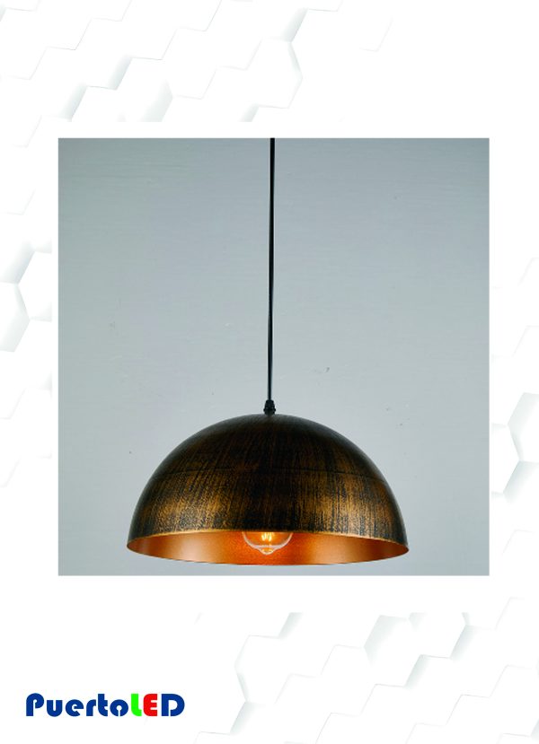 LAMPARA COLGANTE PORTA E27 BRONCE 3PC