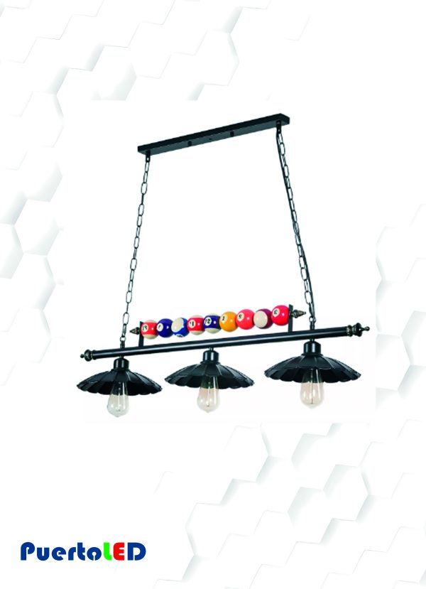 LAMPARA COLGANTE E27 X 3 BILLAR