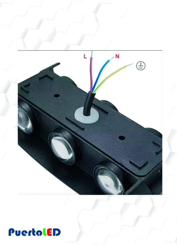APLIQUE LED BD009 NEGRO 6W 3000K IP54 - Imagen 3