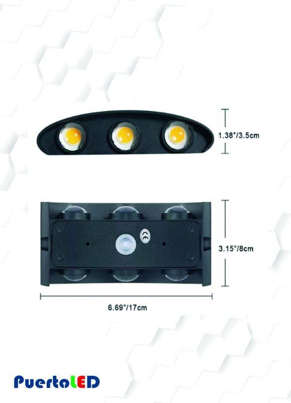 APLIQUE LED BD009 NEGRO 6W 3000K IP54 - Imagen 2