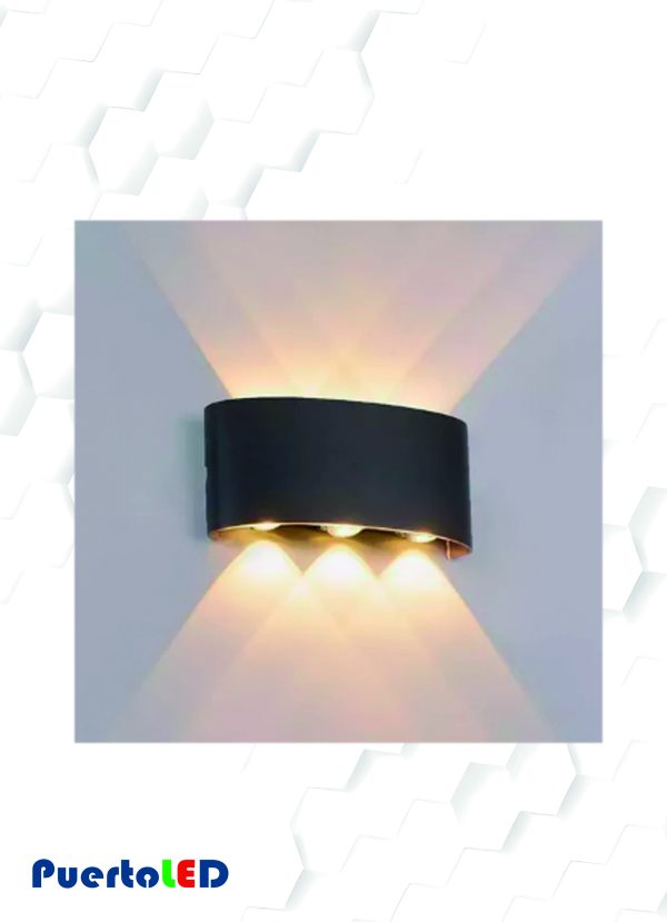 APLIQUE LED BD009 NEGRO 6W 3000K IP54
