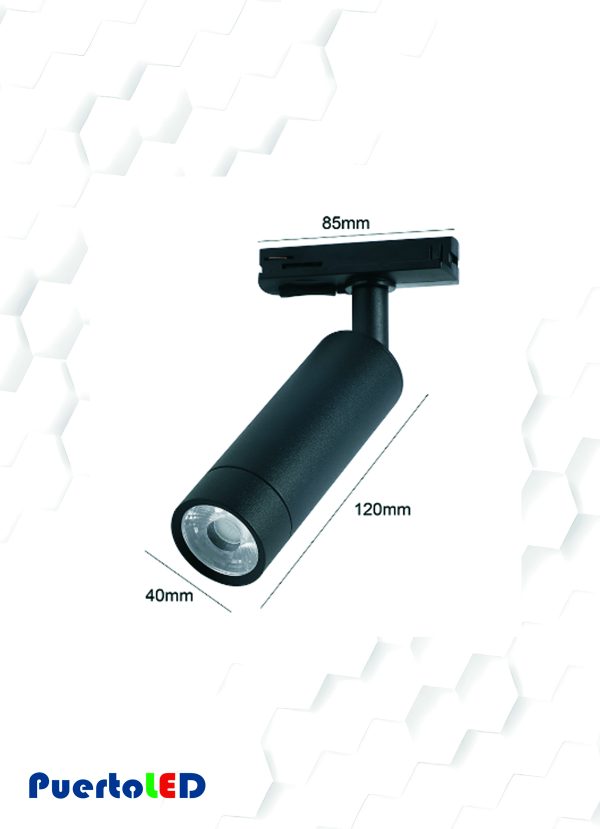FOCO RIEL MONOFASICO COB NEGRO 10W 4000K - Imagen 2