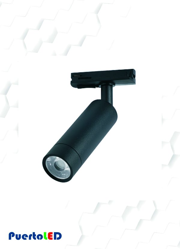 FOCO RIEL MONOFASICO COB NEGRO 10W 4000K