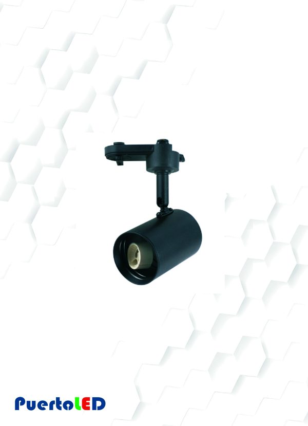 FOCO RIEL MONOFASICO PORTA GU10 NEGRO