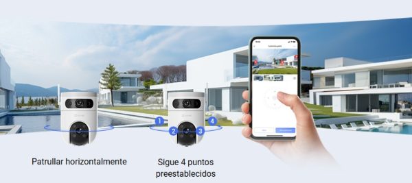 CAMARA PT WiFi H9C DUAL 2K+ 2K PANORAMICA SMART TRACKING EXTERIOR - Imagen 4