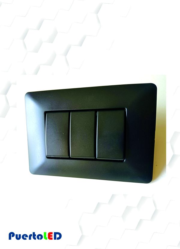 INTERRUPTOR TRIPLE 9/32 10A NEGRA EGB