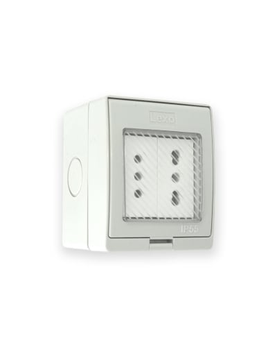 CAJA IDROBOX SP EXTERIOR HEMBRA DOBLE 10A16A LEXO