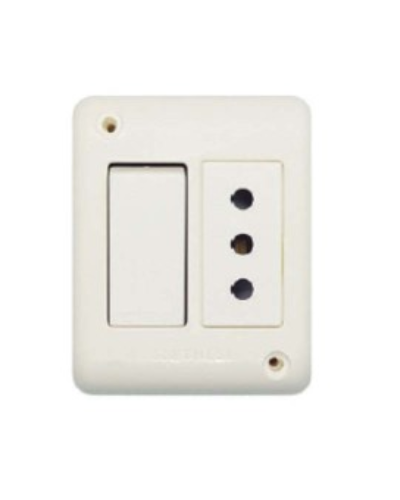 CASQUETE INTERRUPTOR + TOMA CORRIENTE 10A SINTHESI