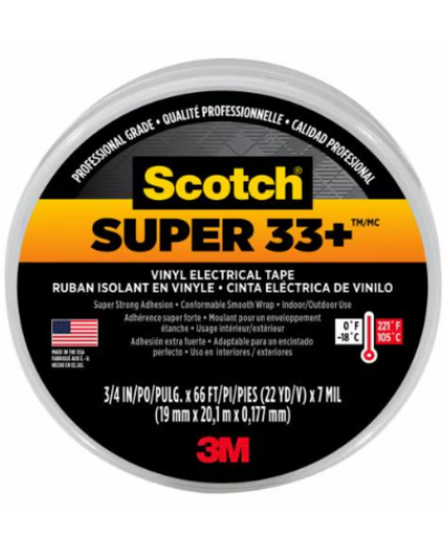 CINTA AISLANTE SUPER 33 NEGRA 34 X 20 MTS 3M