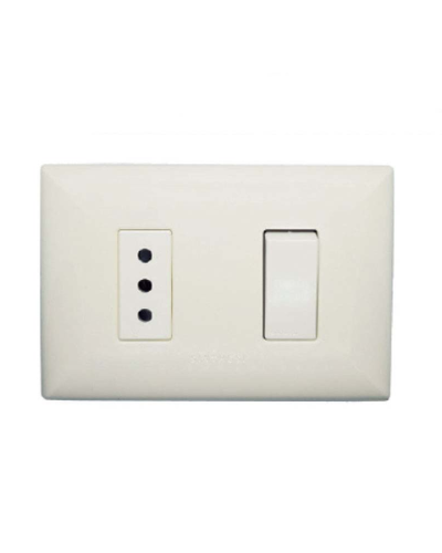 ENCHUFE 10A + INTERRUPTOR S17 912 PBLANCA-MBLANCO SINTHESI
