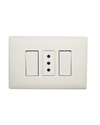 ENCHUFE 10A + INTERRUPTOR S17 915 PBLANCA-MBLANCO SINTHESI