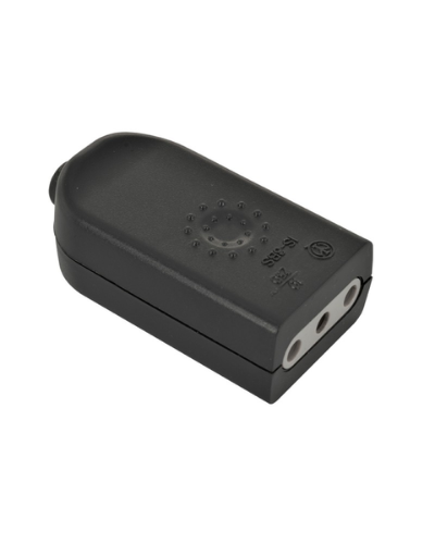 ENCHUFE VOLANTE HEMBRA 2P+T 10A NEGRO