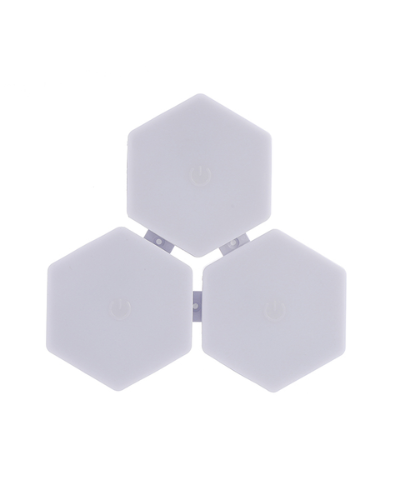 LAMPARA HEXAGONAL PACK 3 TACTIL CONTROL A BATERIA