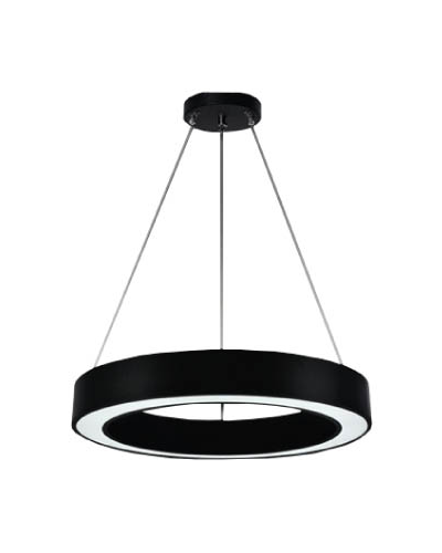 LAMPARA NEGRA DOBLE CIRCULO 48W LUZ CALIDA