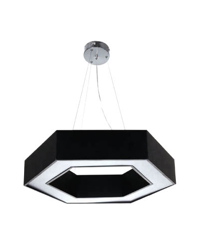 LAMPARA NEGRA EXAGONAL 48W LUZ CALIDA