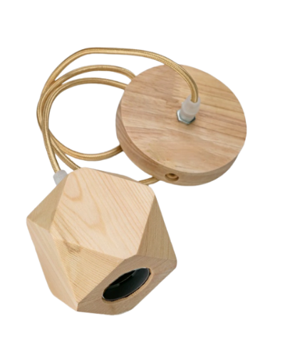 SOQUETE E27 MADERA EXAGONAL 1de2