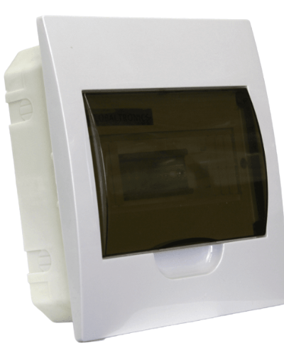 TABLERO EMPOTRABLE DE 8 MODULOS PUERTA TRANSPARENTE T8